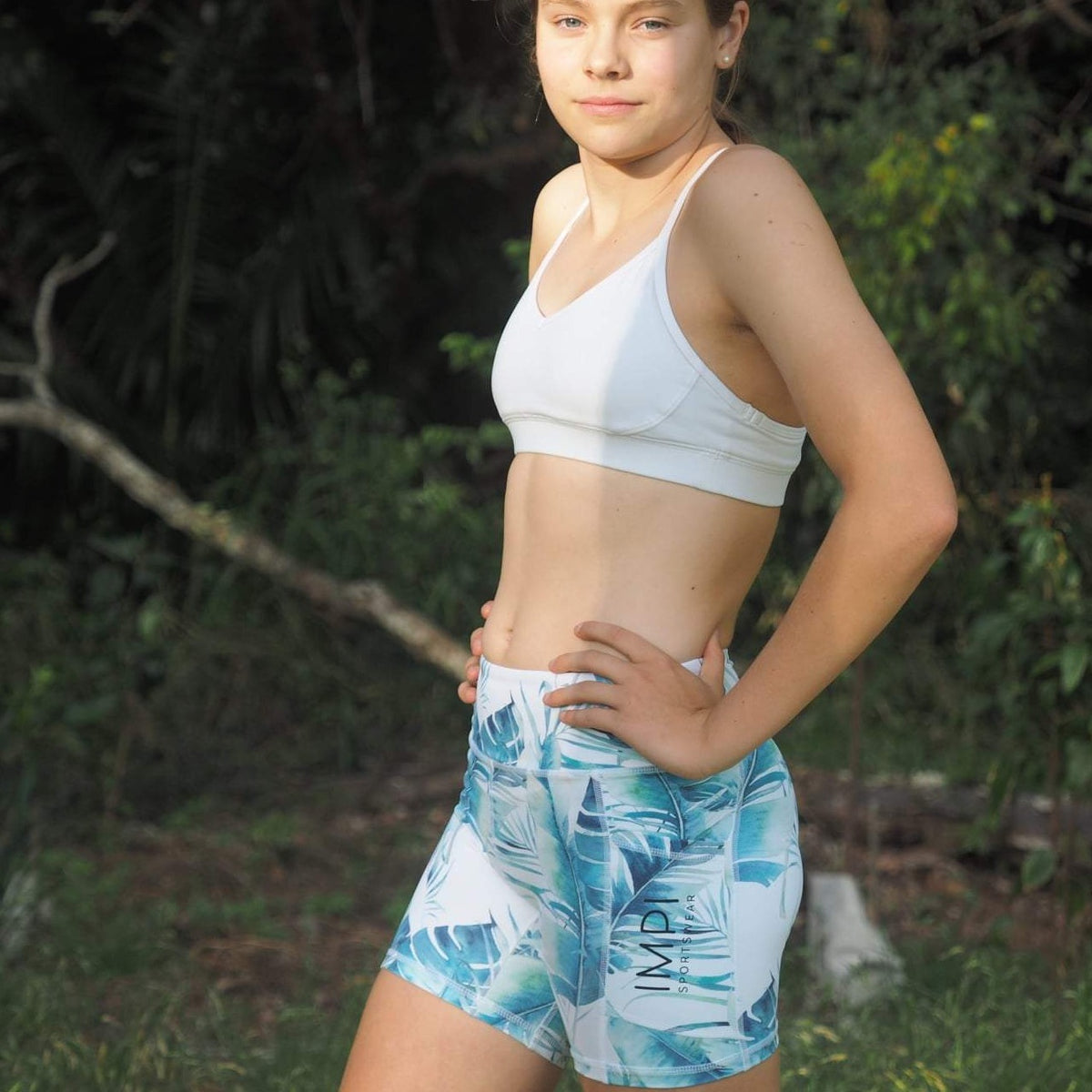 IMPI High Waist Longer Leg Running Short - Minty Jungle