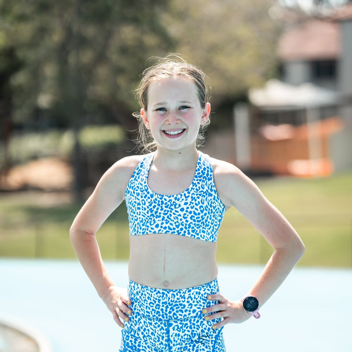 leopard print running crop