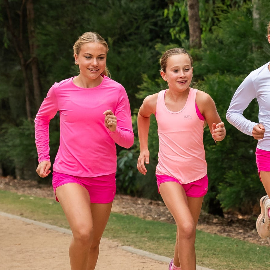 Girls pink long sleeve active top