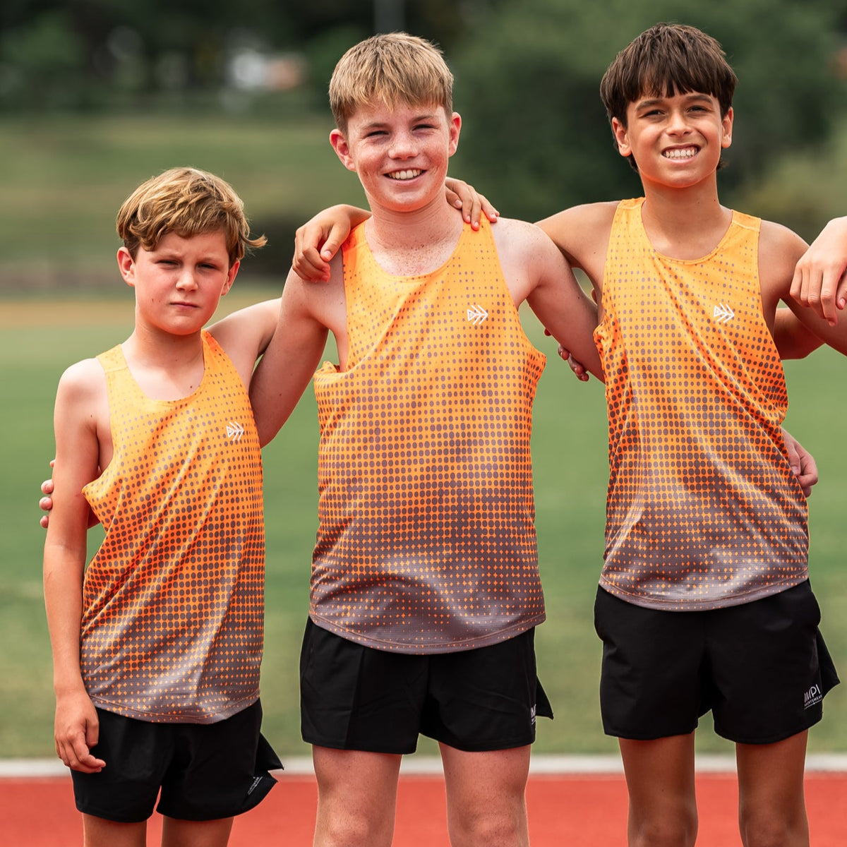 boys orange running singlet