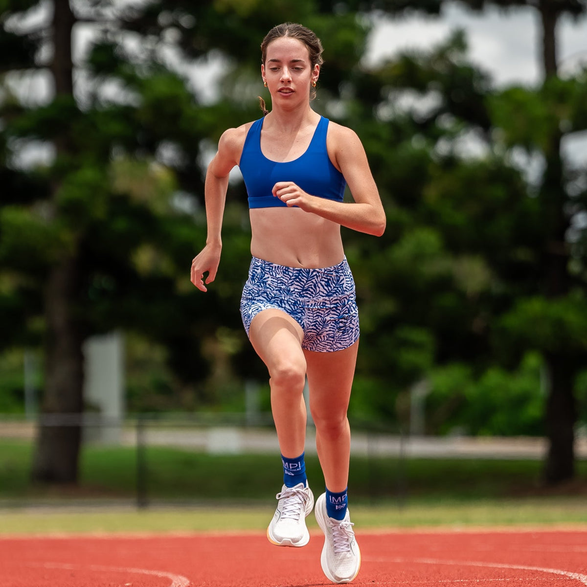 IMPI High Waisted Running Short - Blue Summer