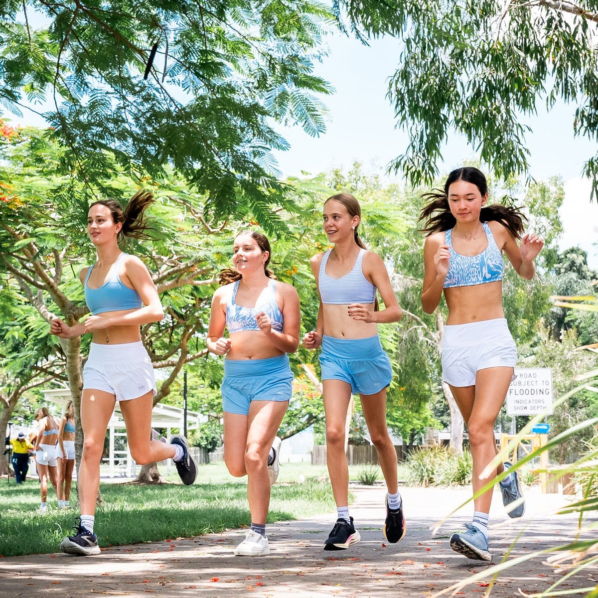 blue running shorts for girls