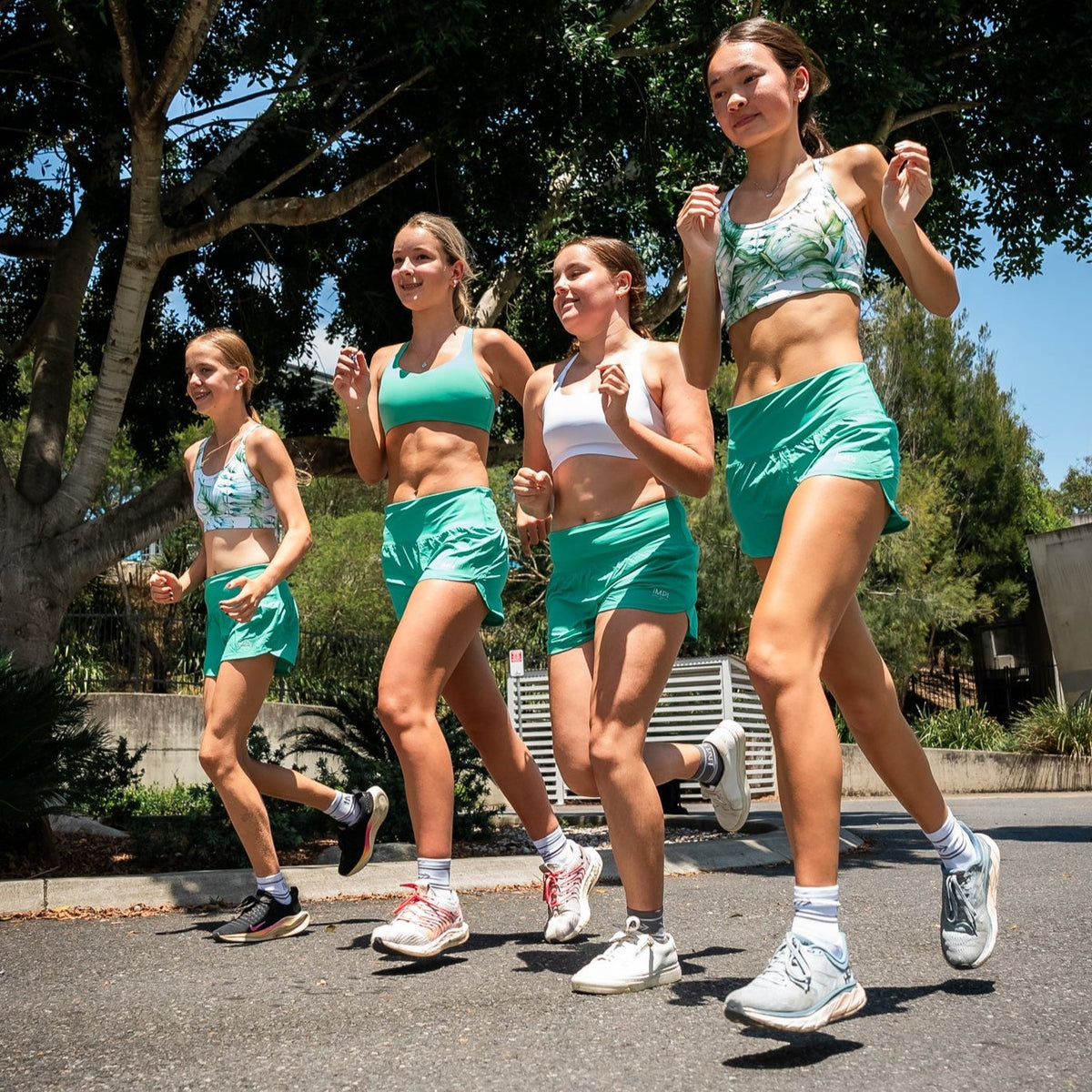 apple green polyshorts for girls