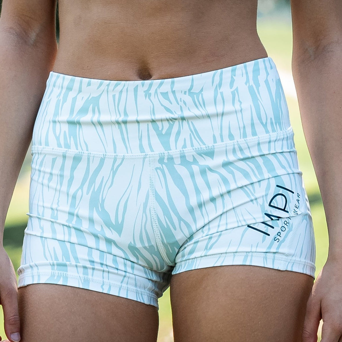 mint zebra running shorts