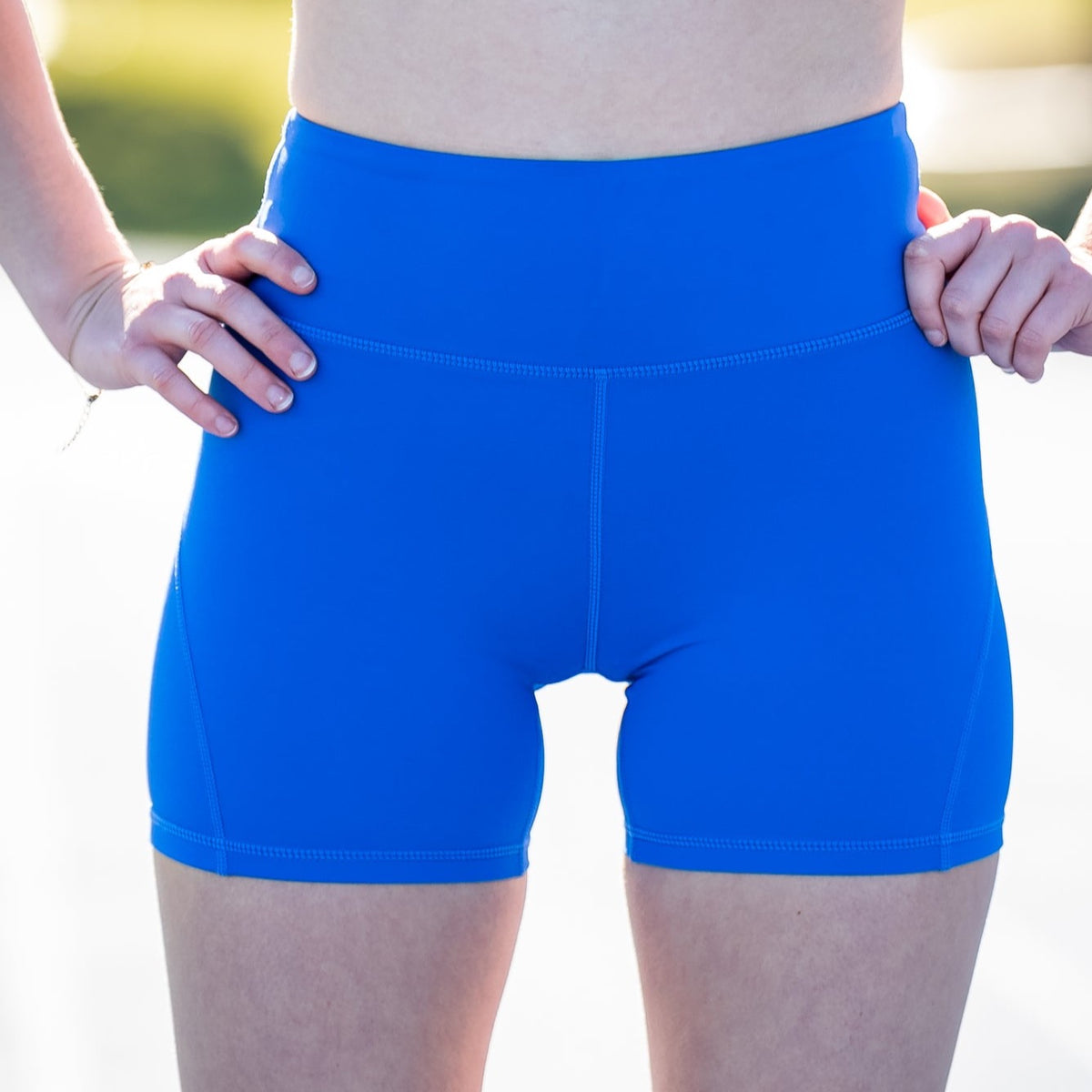 longer leg cobalt blue running shorts