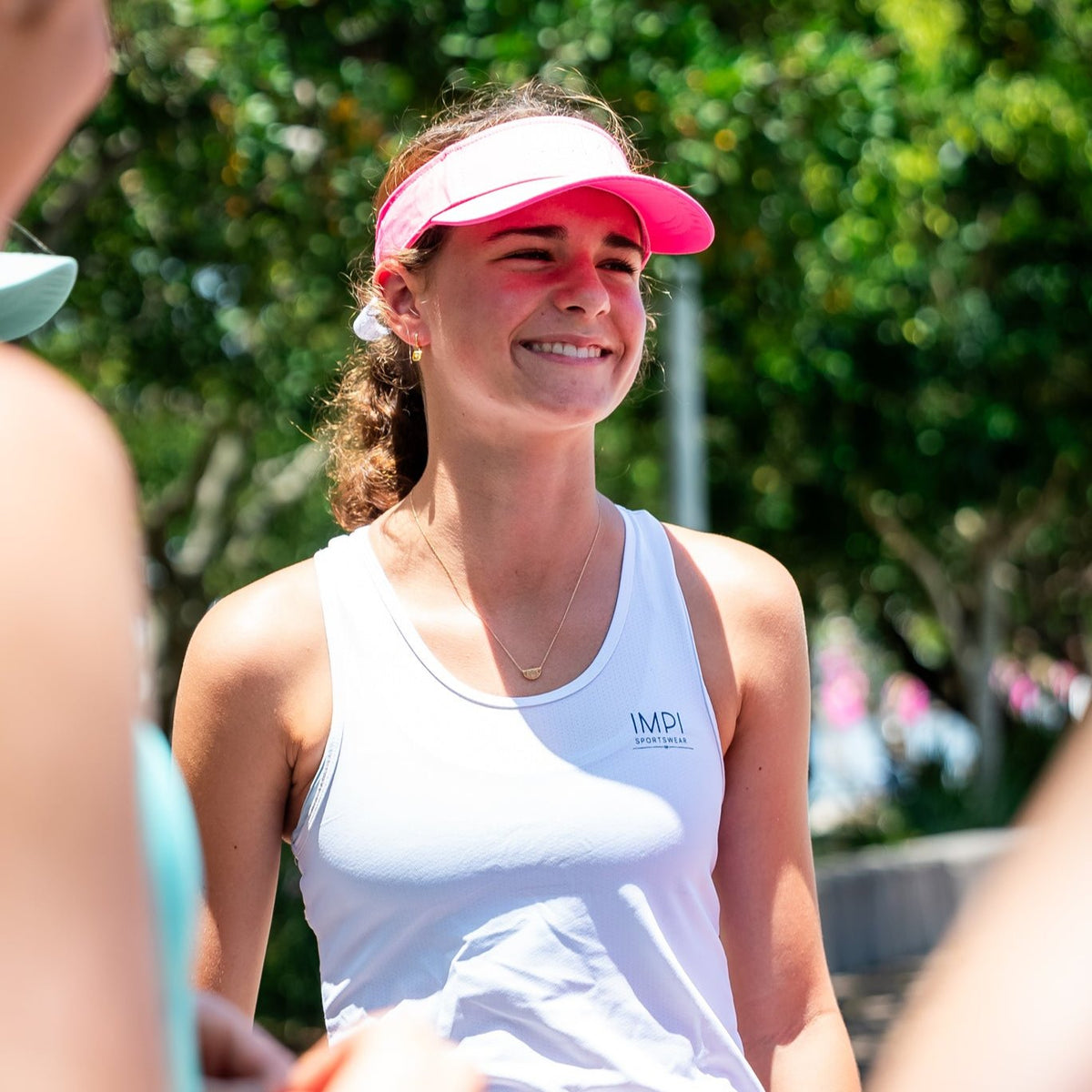 pink running visor