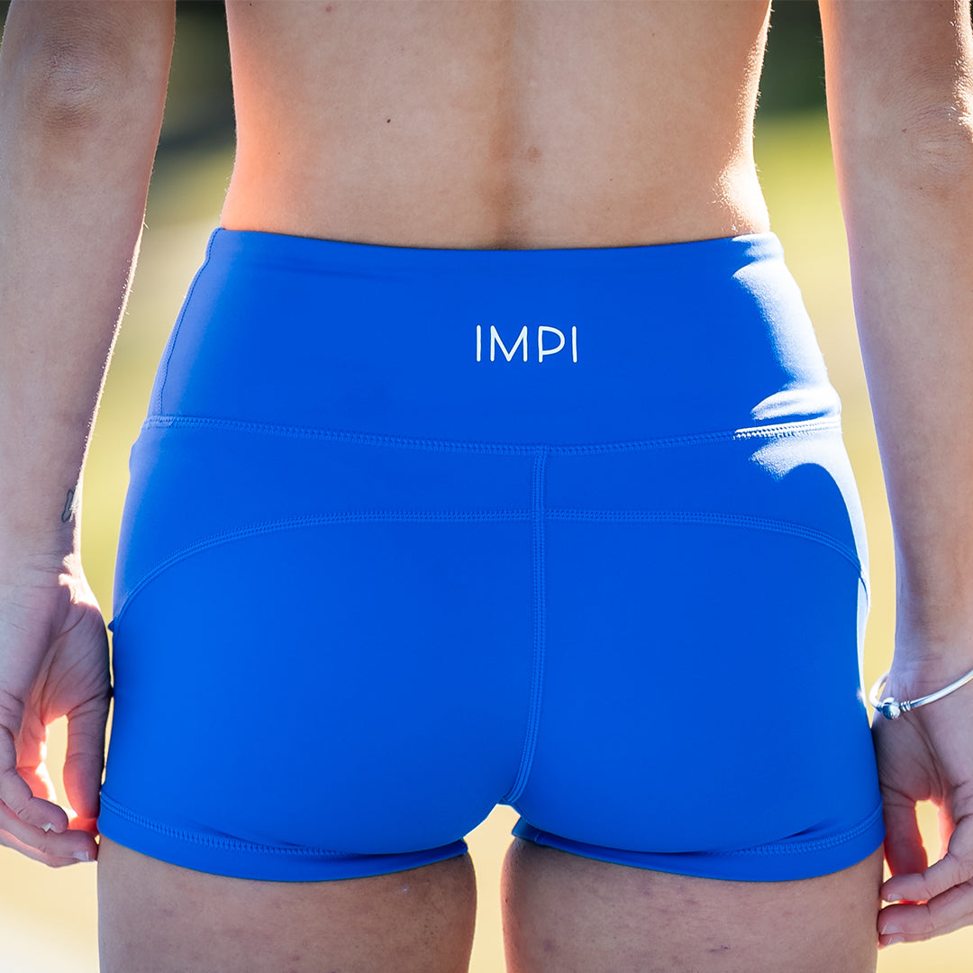 IMPI High Waisted Running Shorts - Cobalt Blue