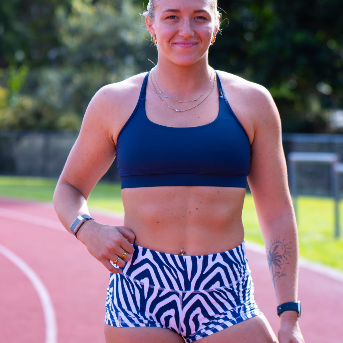 IMPI High Waist Running Short - Navy Zebra