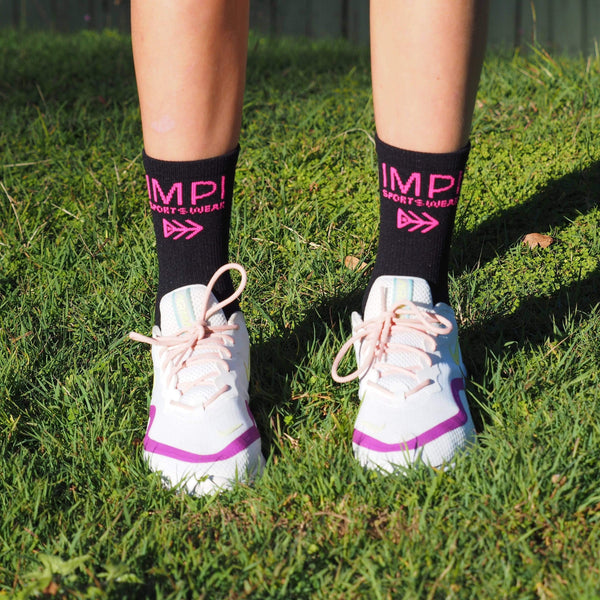 IMPI Socks - Black/Hot Pink - Impi Sportswear